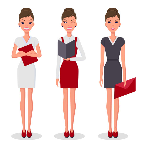 女商人摆出不同的姿势图片下载