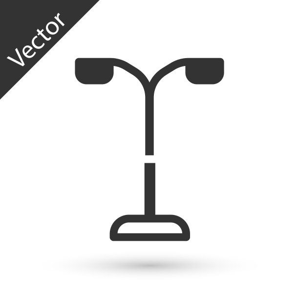 灰色路灯系统图标孤立在白色图片下载