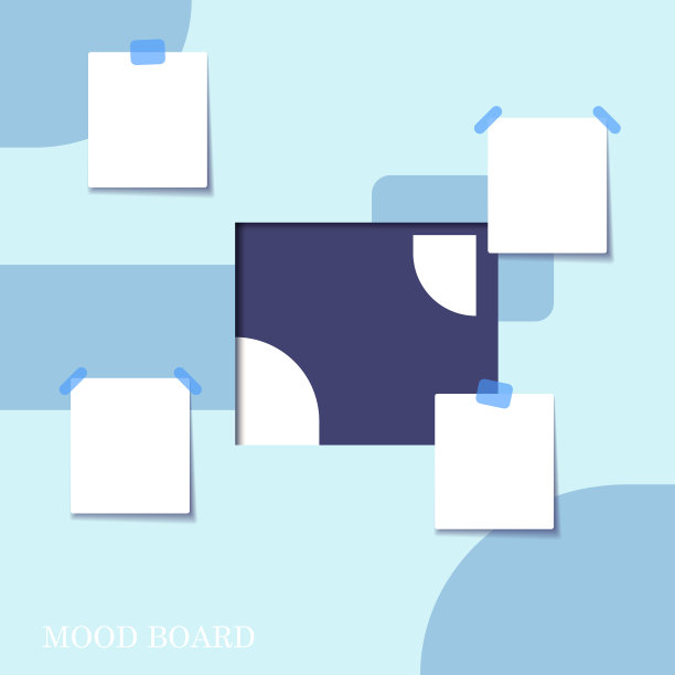 蓝色和白色的情绪板图片下载