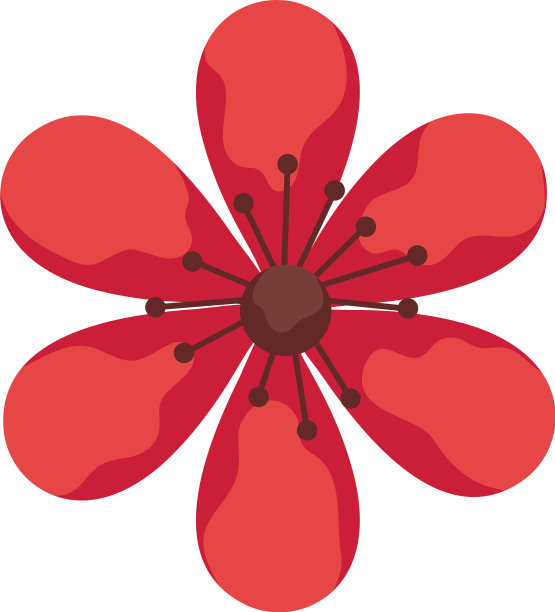 红花园林植物装饰图标图片下载