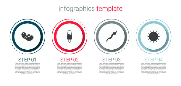 集豆，冰棒冰淇淋，蛇和太阳。业务信息模板。向量图片下载