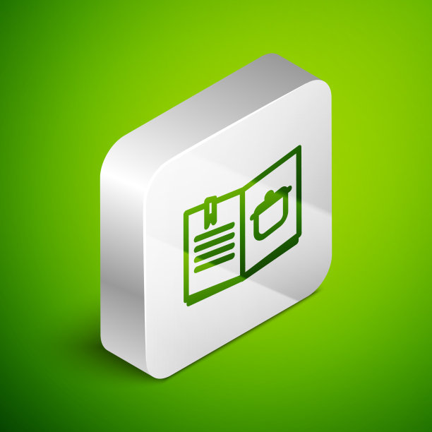 等距线食谱图标隔离在绿色图片下载