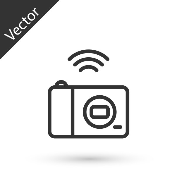 灰线智能摄影系统图标孤立图片下载