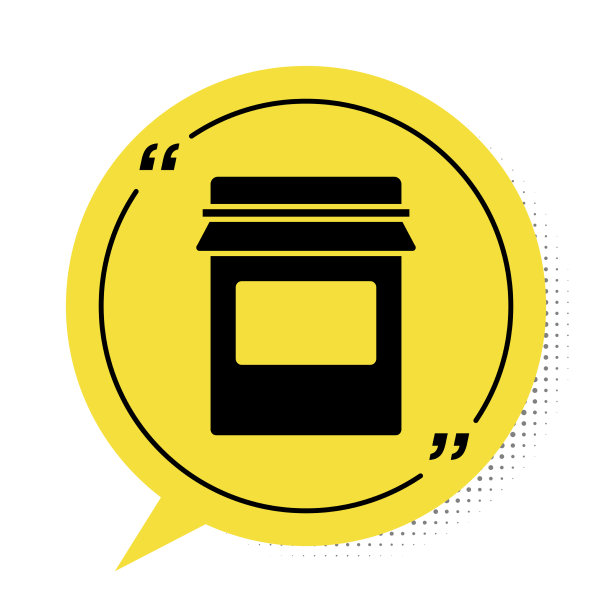 黑色果酱罐图标孤立的白色背景图片下载