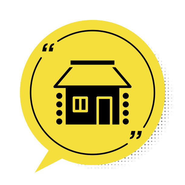 黑色的老乌克兰房子小屋图标孤立图片下载