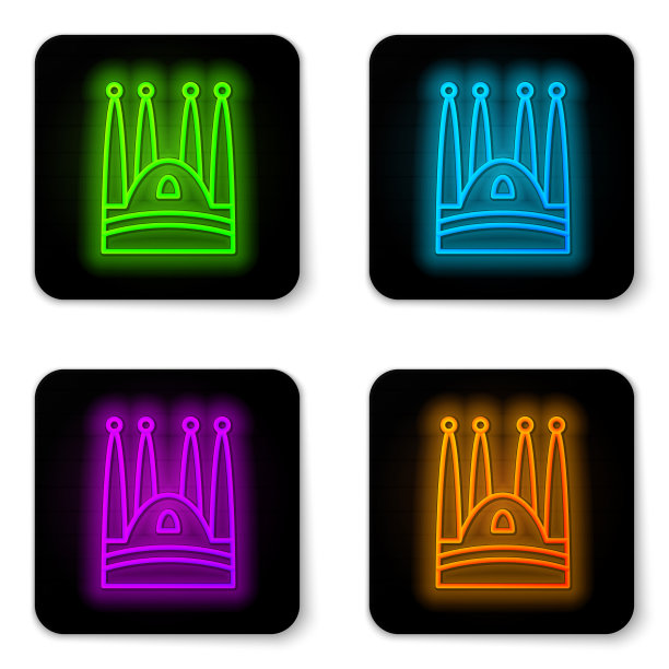 发光的霓虹线在圣家族大教堂图片下载