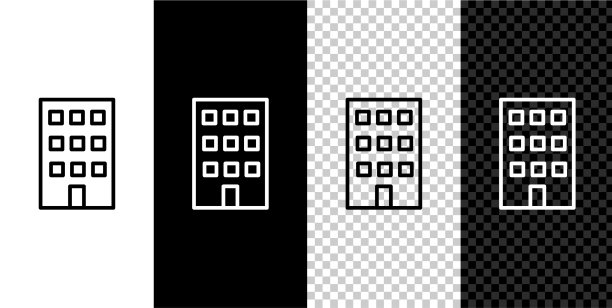 灰色背景上孤立的等距房屋图标图片下载