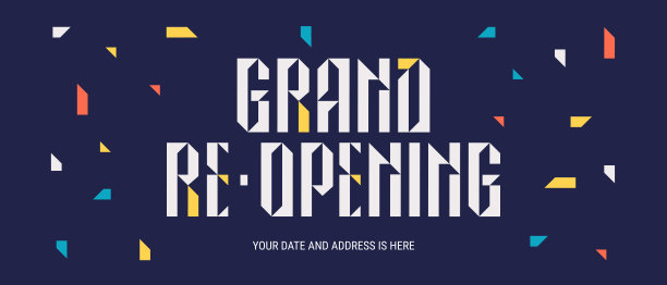 盛大开业和重新开业矢量插图，新商店的背景，等与气球图片下载