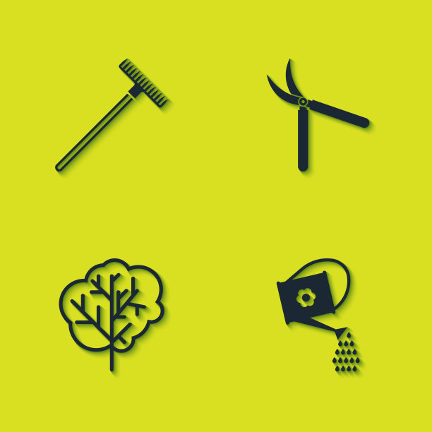 设置花园耙浇罐树和园艺图片下载