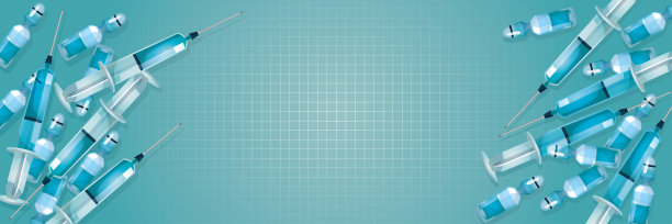 一套带有彩色抽象背景的安瓿的医疗注射器。图片下载