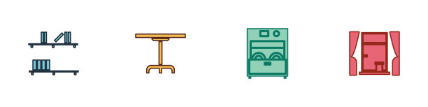 在厨房的圆桌上放书架和书图片下载