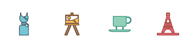 设置妇女服装画架或绘画艺术板图片下载