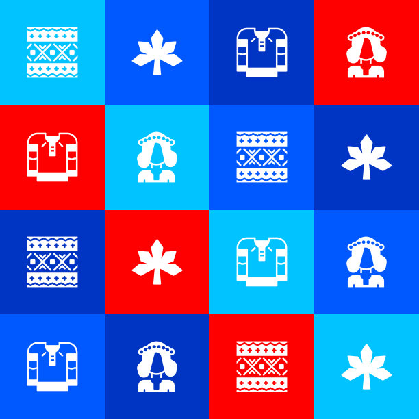 镶嵌乌克兰民族图案的板栗叶图片下载