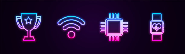 Set line trophy cup wifi无线网络图片下载