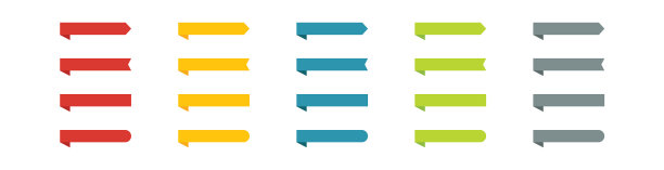 彩色丝带在白色背景设置书签图片下载