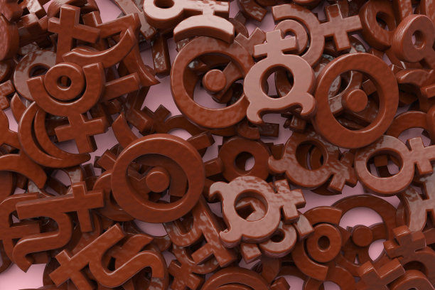 饼干上覆盖着棕色巧克力，以行星占星符号的形式出现图片下载