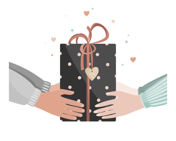 涂鸦男人和女人的手给予图片下载