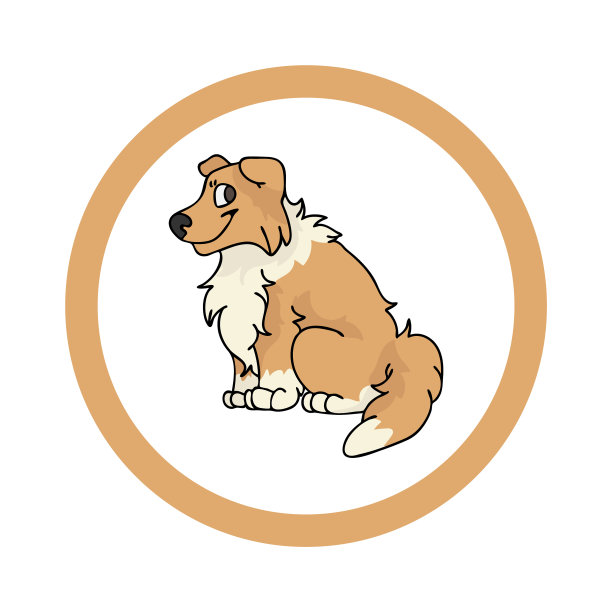 可爱的卡通scootish牧羊犬在多蒂圈小狗图片下载