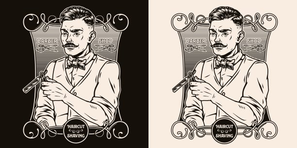 理发店的标签图片下载