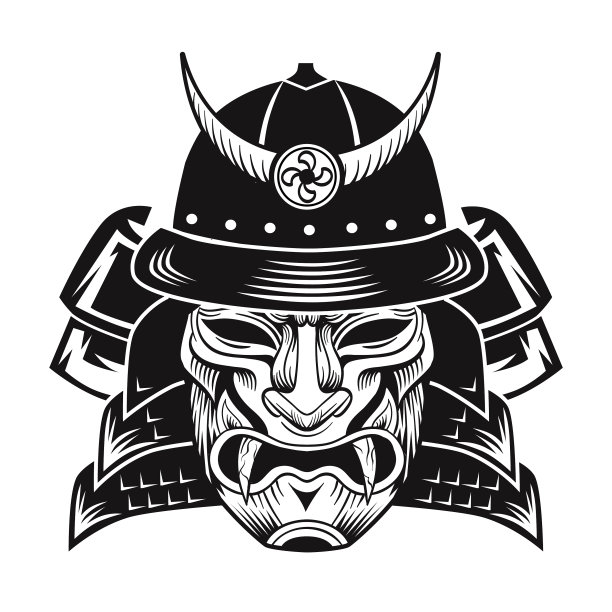 戴着黑色面具的武士图片下载