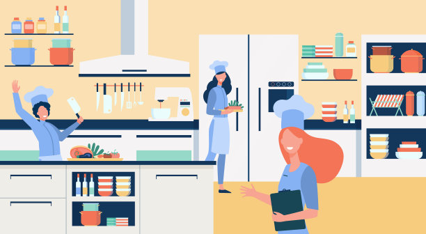 专业厨师在餐厅厨房烹饪图片下载