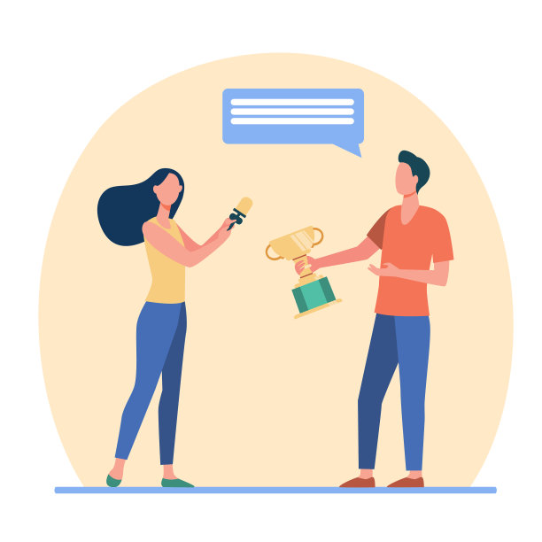 女采访获奖者麦克风杯图片下载