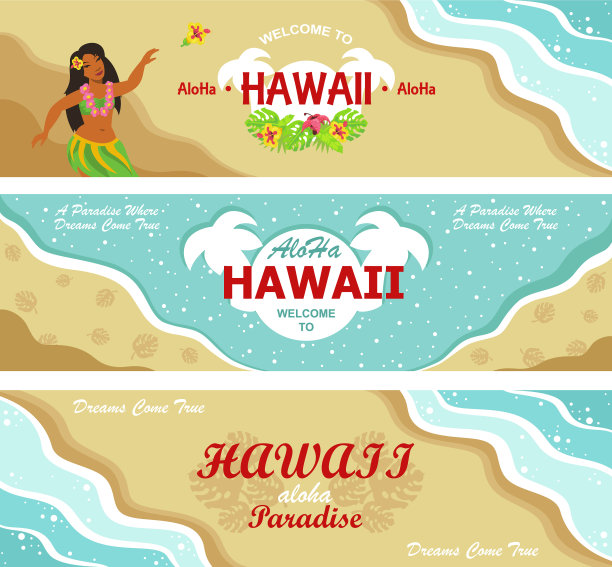 夏威夷欢迎传单设计集图片下载