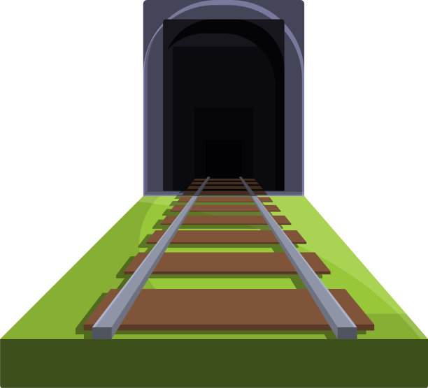 铁路陆地隧道图标卡通风格图片下载