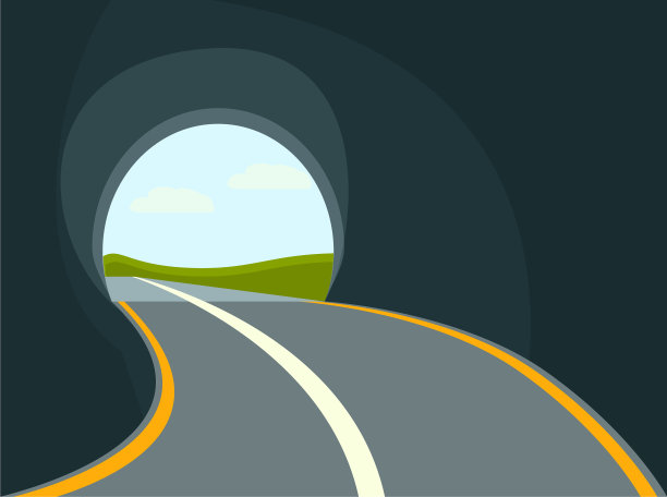 长隧道图标卡通风格图片下载