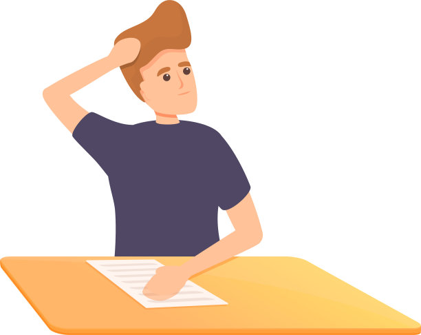 思考学校测试图标卡通风格图片下载