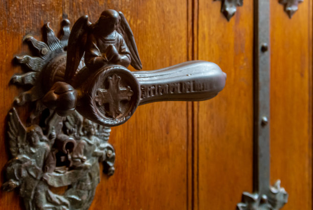 古董门把手特写图片下载
