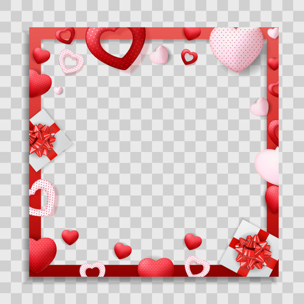 空空白相框用心形模板图片下载