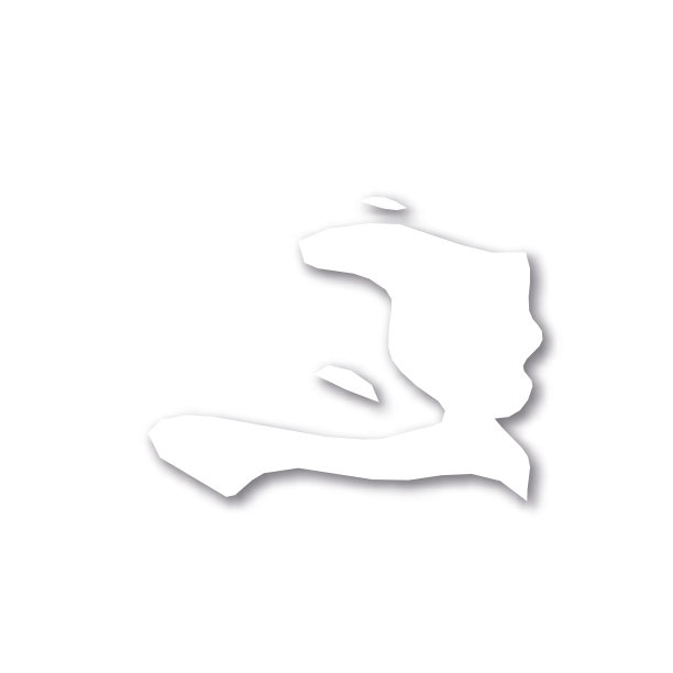 海地-白色三维剪影地图国家地区图片下载