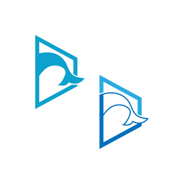 海豚标志图标设计概念模板图片下载