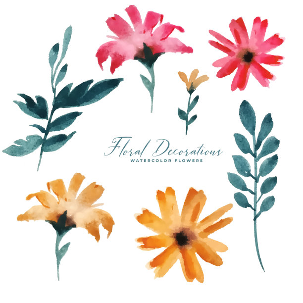 水彩花叶装饰包图片下载