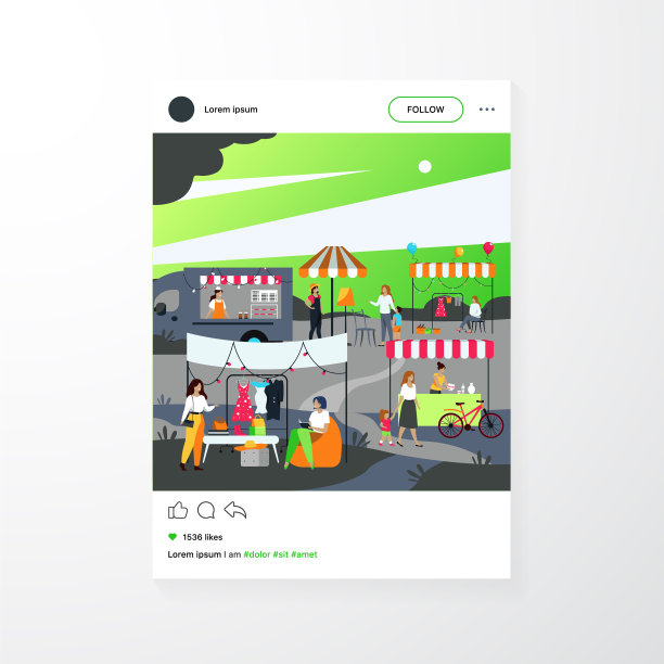 快乐的人们在街头跳蚤市场图片下载