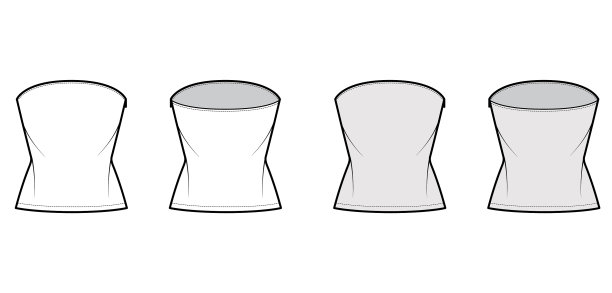 顶部露头无肩带管领口技术时尚图片下载