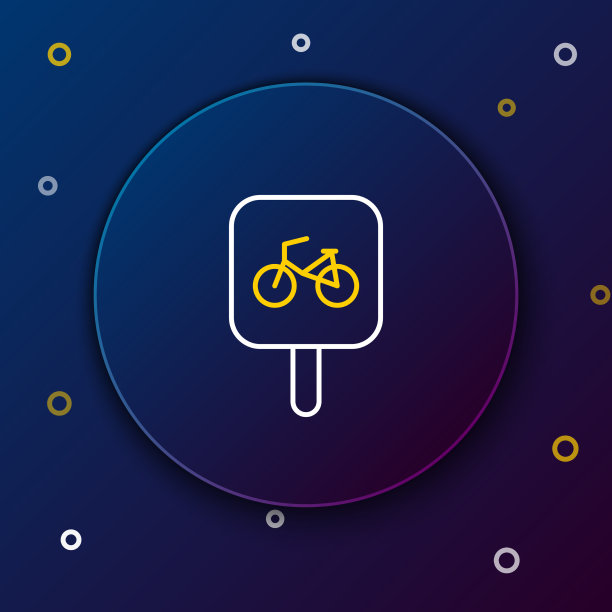 线自行车停车图标孤立在蓝色图片下载