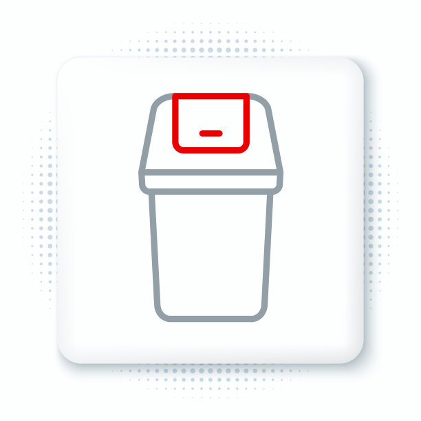 线垃圾桶图标孤立的白色背景图片下载