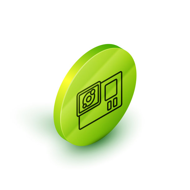 等距线行动极端相机图标孤立图片下载