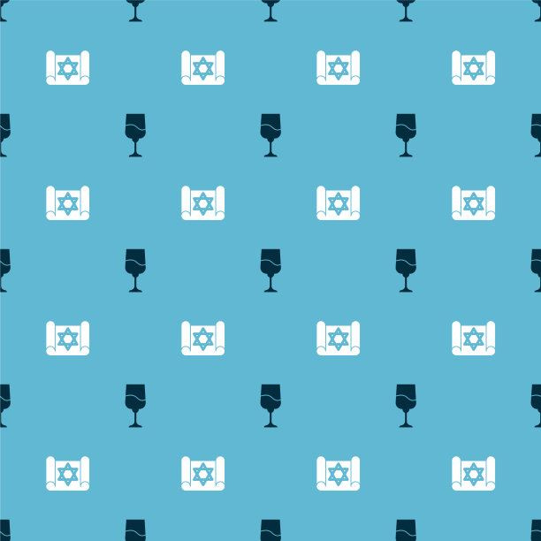 设置犹太酒杯和torah卷轴无缝衔接图片下载