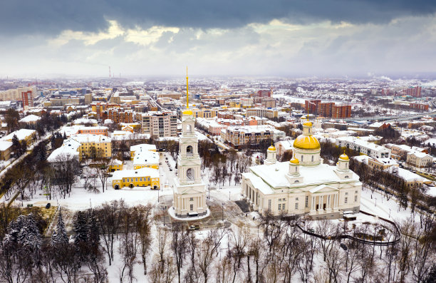 Spassky大教堂俯视图。奔萨市图片下载