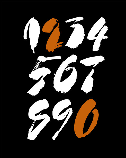 设置书法丙烯酸或墨水号码ABC图片下载