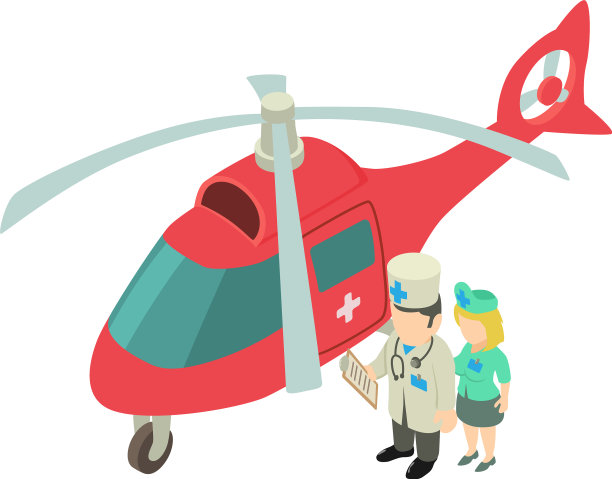 空中救护图标等距风格图片下载