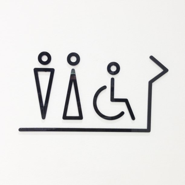 公共厕所标识的最小设计图片下载