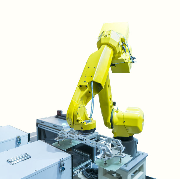 工业机械臂孤立在白色背景上图片下载