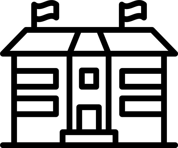 学校建筑图标轮廓风格图片下载