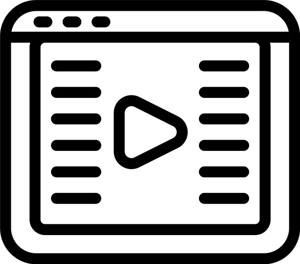 在线视频剪辑图标轮廓风格图片下载