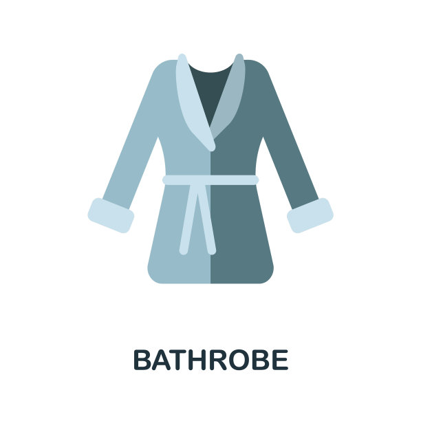 浴袍平面图标颜色简单的元素图片下载