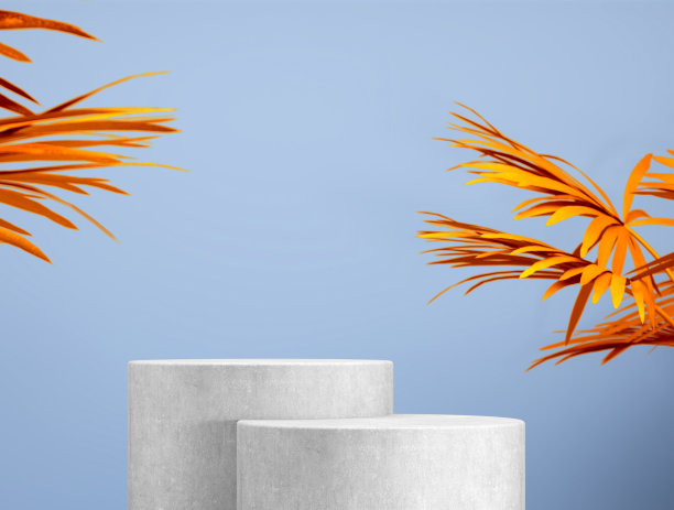 摘要模板作为展示阶段，叶片在背景前图片下载